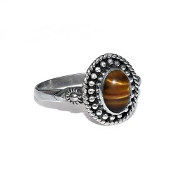 Pretty !! Tiger Eye 925 Sterling Silver Solitaire Ring Jewelry Gift For Her