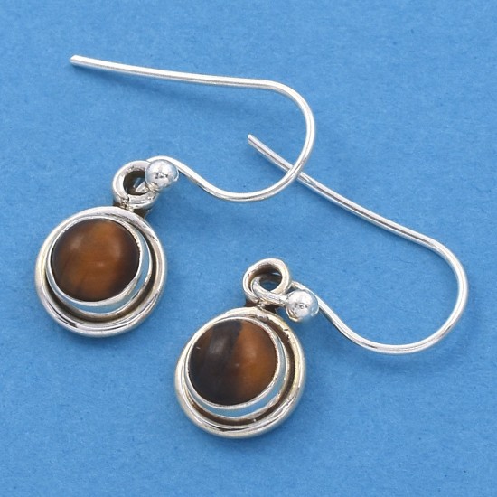 Tiger Eye Drops Earring Handmade 925 Sterling Silver Earring Wholesale Silver Jewelry 925 Stamped Jewelry