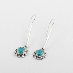 Turquoise 925 Sterling Silver Drop Dangle Earring Jewelry For Her