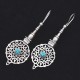 Turquoise Drop Earring Oxidized Silver Jewellery 925 Sterling Silver Women Handcrafted Jewellery