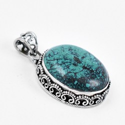 Turquoise Gemstone Pendant 925 Sterling Silver Handmade Silver Pendant Jewellery