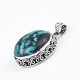 Turquoise Pendant Oval Shape Handmade 925 Sterling Silver Manufacture Silver Jewellery Oxidized Jewellery