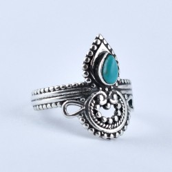 Turquoise Ring 925 Sterling Silver Boho Ring Oxidized Silver Ring Jewellery