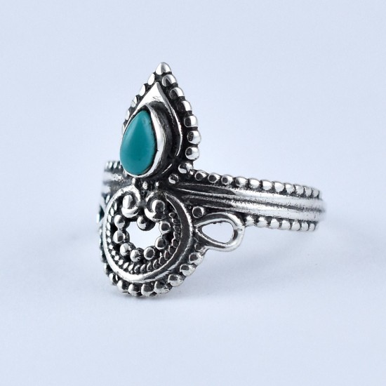 Turquoise Ring 925 Sterling Silver Boho Ring Oxidized Silver Ring Jewellery