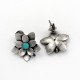 Natural Turquoise Stud Earring 925 Sterling Silver Handmade Oxidized Jewelry Gift For Her