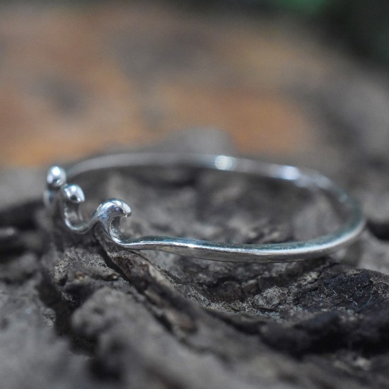 Wave Ring 925 Sterling Silver Handmade Silver Band Ring Girls Fashion Jewellery Gift For Her