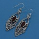Well Looking Red Garnet Drops Earrings Oxidized Jewelry 925 Sterling Silver Teardrop Earring Jewelry