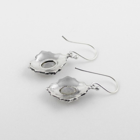 A Prefect Way !! White Rainbow Moonstone 925 Sterling Silver Earring