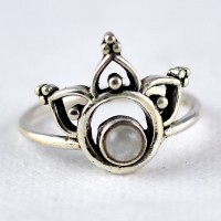 White Rainbow Moonstone Ring Handmade 925 Sterling Silver Women & Girls Fashion Jewelry Gift For Her