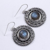 Wonderful Design Blue Fire Labradorite Drop Earring Oxidized Jewelry Handmade 925 Sterling Silver Jewelry